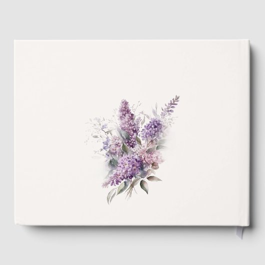 Livre D'or Chalet Dusky Lilac Mariage d'aquarelle florale (Verso)