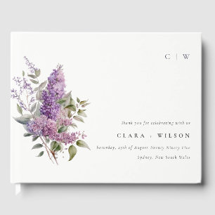 Livre D'or Chalet Dusky Lilac Mariage d'aquarelle florale