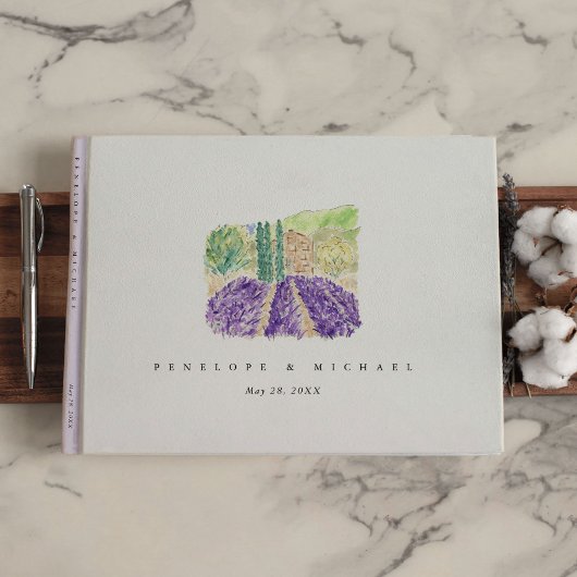 Livre D'or Champs Lavande aquarelle