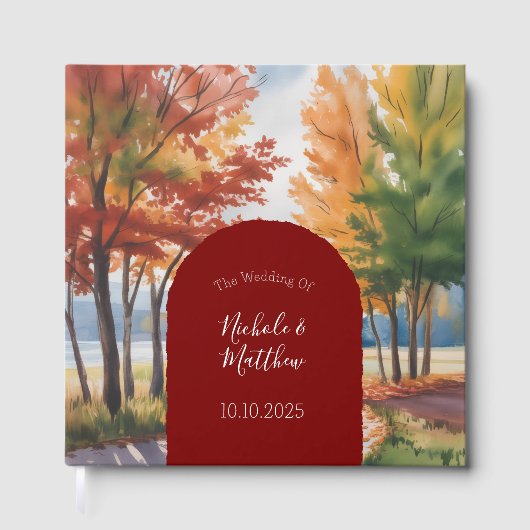 Livre D'or Changement rustique du Mariage Feuille (Recto)