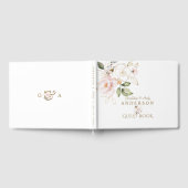Livre D'or Charm Rose Blush Gold Flowers Monogramme Mariage (Complet)