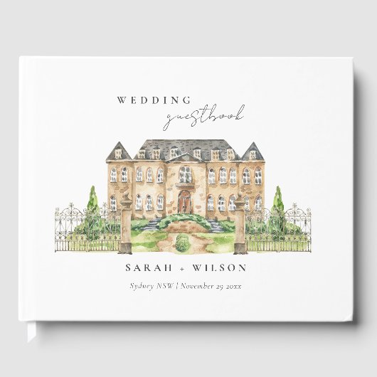 Livre D'or Chateau Chateau Manor Watercolor Mariage (Recto)