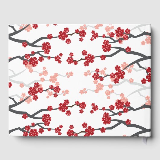 Livre D'or Cherry Blossoms & Double Bonheur Mariage chinois (Verso)