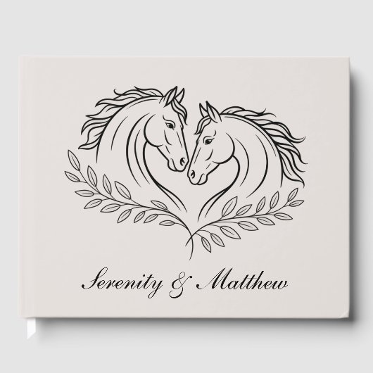 Livre D'or Cheval Rustique Pays Ouest Élégant Mariage (Recto)