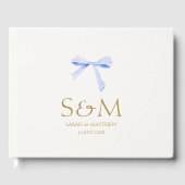 Livre D'or Chic blanc | Bienvenue du Mariage de ruban bleu (Recto)