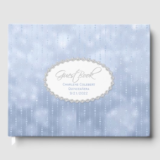 Livre D'or Chic Bleu Satin Look Quinceañera (Recto)