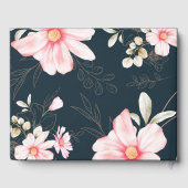 Livre D'or Chic Blush Blue Floral Mariage photo (Verso)