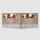 Livre D'or Chic Bourgogne Blush Fleurs dentelle Mariage (Complet)