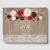 Livre D'or Chic Bourgogne Blush Fleurs dentelle Mariage (Verso)