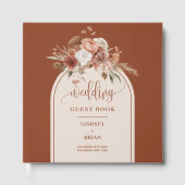Livre D'or Chic Burnt Orange Pampas Grass Boho Arch Mariage (Recto)