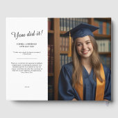 Livre D'or Chic Elegant Script School Emblem Graduation Party (Verso)