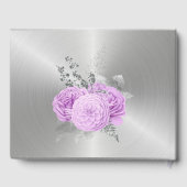 Livre D'or Chic Lilac Silver Floral Mariage personnalisable (Verso)