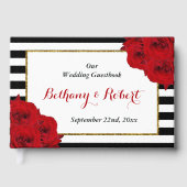 Livre D'or Chic Moderne Luxe Mariage Collection - Roses rouge (Recto)