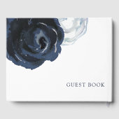 Livre D'or Chic Navy Blue Peony Floral Mariage (Verso)