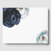 Livre D'or Chic Navy Blue Peony Floral Mariage (Verso)