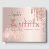 Livre D'or Chic Parties scintillant  Rose Gold Sweet 16 (Recto)