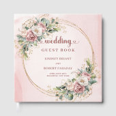 Livre D'or Chic Rose Gold Floral Greenery Wedding Guest Book (Recto)