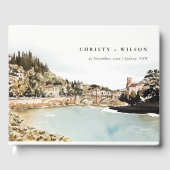 Livre D'or Chic Vérone Adige River Italie Mariage d'aquarelle (Recto)
