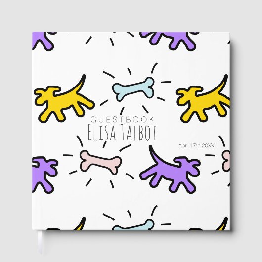 Livre D'or Chiens Bones Graffiti Style Anniversaire de enfant (Recto)