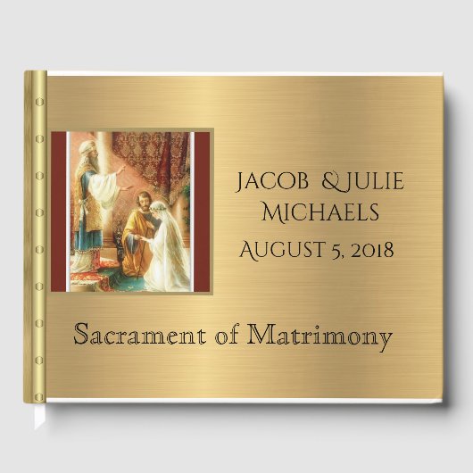 Livre D'or Chimmer d'or catholique traditionnel Mariage (Recto)