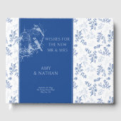Livre D'or Chinoiserie Blue Romantic Fiançailles Photo Mariag (Recto)