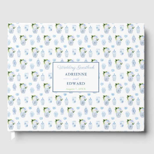 Livre D'or Chinoiserie Chic Double Bonheur Jars Mariage (Recto)