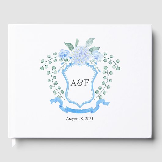 Livre D'or Cimier Mariage Floral Eucalyptus Monogram (Recto)