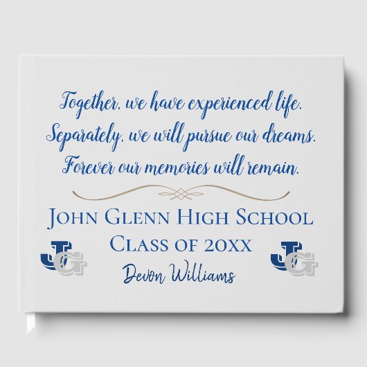 Livre D'or Citation de souvenirs bleus et gris (Recto)