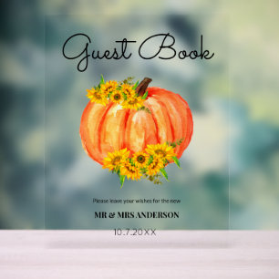 Livre d'or Citrouille Orange Mariage d'Automne 