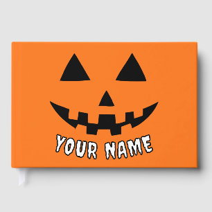 Livre D'or Citrouille orange personnalisé Halloween Votre Nom