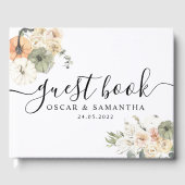 Livre D'or Citrouilles et fleurs d'aquarelle modernes (Recto)