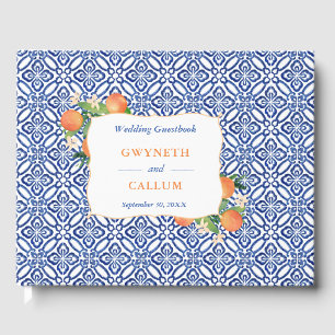 Livre D'or Citrus Sinensis Oranges Carreaux bleu céramique Mo