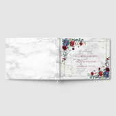 Livre D'or Clair bleu Bourgogne Floral Mariage (Complet)