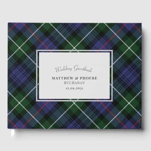 Livre D'or Clan MacKenzie Tartan Carreaux Violet Vert (Recto)