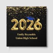 Livre D'or Class of 2026 Gold Balloons With Blue Cap (Recto)