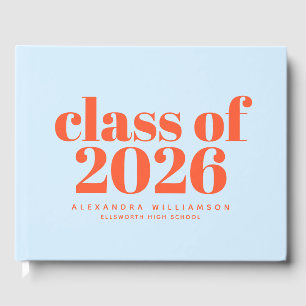 Livre D'or Classe de 2026 Typographie Rétro Bleu Orange