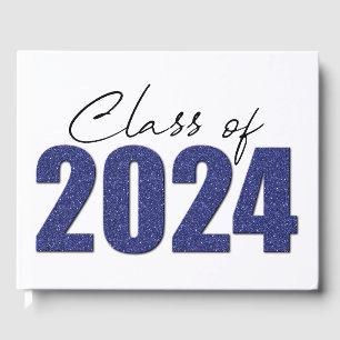 Livre D'or Classe de Parties scintillant bleu marine de 2024
