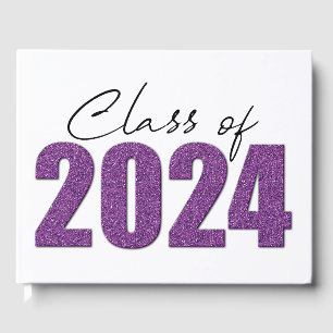 Livre D'or Classe de Parties scintillant pourpre de 2024
