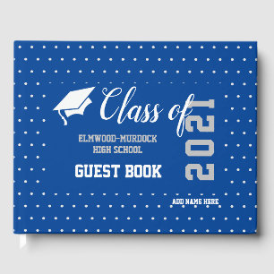 Livre D'or Classe Senior 2021 Blue Graduation Guest Book