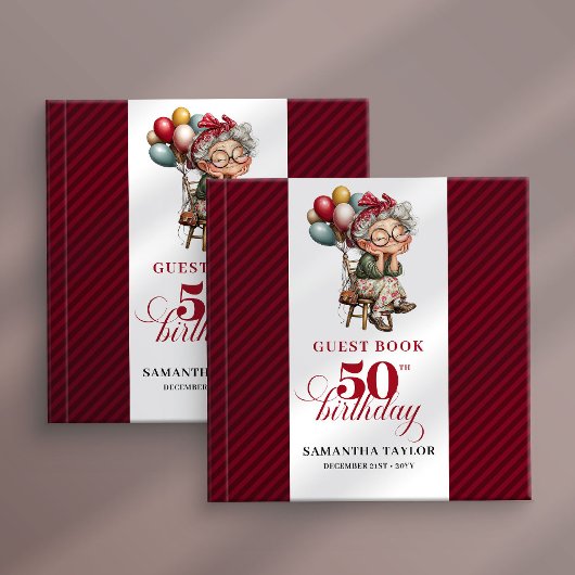 Livre D'or Classic fun 50th lady birthday guest memory book