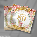 Livre D'or Classy 80th Birthday Guest Book Pink Gold Design<br><div class="desc">Célébrez 80 merveilleuses années avec notre Boho Blush Floral & Gold Parties scintillant 80th Birthday Guest Book for Wives. Fleurs d'aquarelle délicates, ballons roses et or festifs, accents de parties scintillant dorée pétillants, ce livre d'hôtes est le moyen idéal de capturer des messages et des souvenirs sincères d'amis et de...</div>