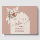 Livre D'or Classy Boho Dusty Rose Pampas Floral Sweet Sixteen (Recto)