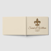 Livre D'or Classy Gold Fleur de Lis & Taupe | Personalized (Complet)