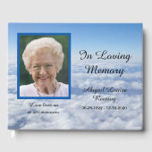 Livre D'or Clouds Photo Memorial ou Funeral Guest Book (Recto)