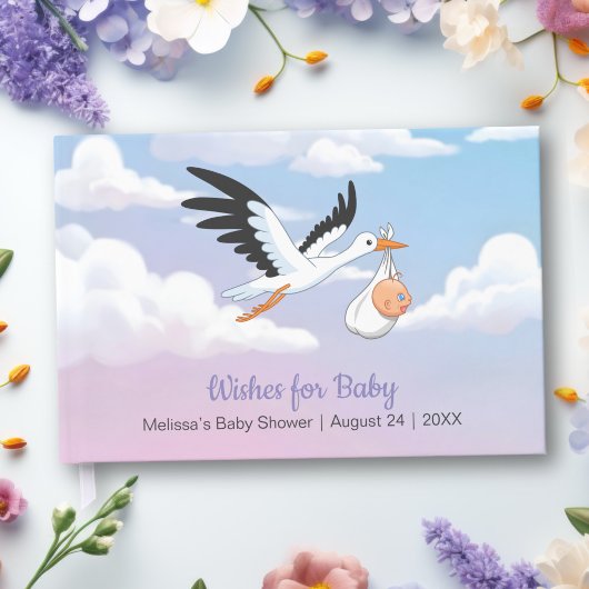 Livre D'or Cloudy Sky Stork Baby Shower