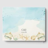 Livre D'or Coastal Ocean Shells Destination Beach Wedding (Verso)