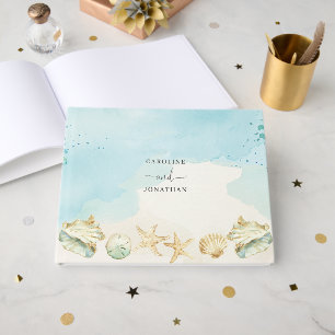 Livre D'or Coastal Ocean Shells Destination Beach Wedding