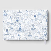 Livre D'or Coastal Toile Lighthouse Blue Wedding (Verso)