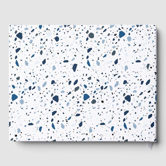 Livre D'or Cobalt Pierre Bleu Terrazzo Motif Mariage (Verso)