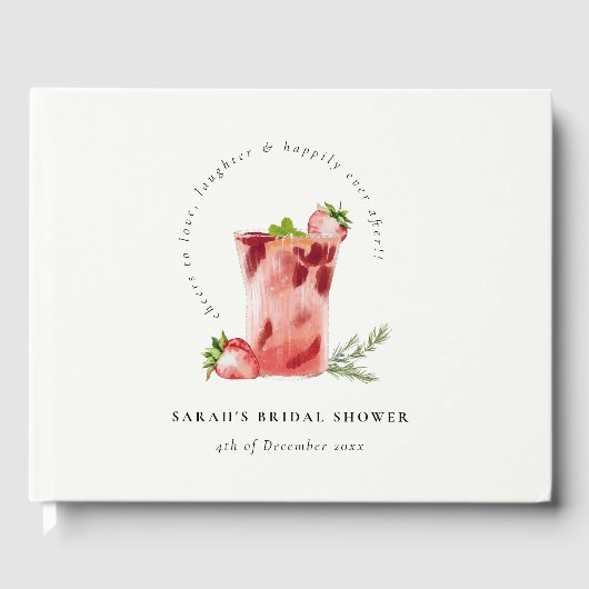 Livre D'or Cocktail Mariage Rose Fruité Shower de Mariée (Recto)